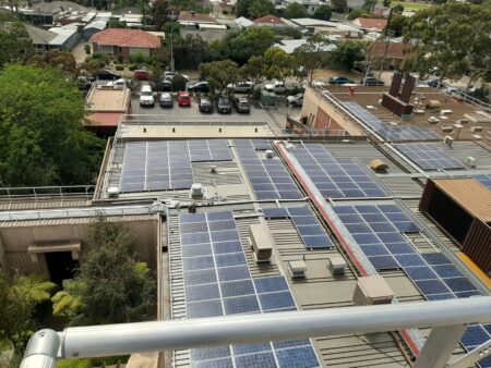 Roof of Western Hospital Showing Solar Panels